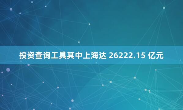 投资查询工具其中上海达 26222.15 亿元